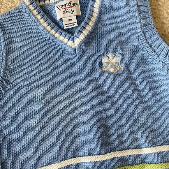 Little boy’s light blue pin stripe golf outfit - Picture 2 of 3
